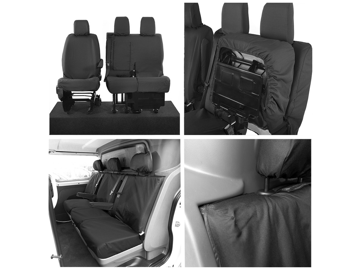 Tailored PU Seat Covers black for Citroen Dispatch (2007-ON)