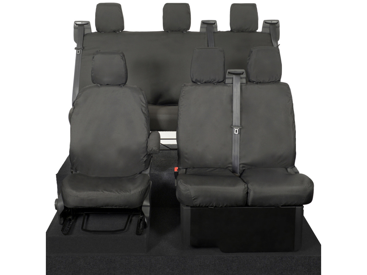 Tailored PU Seat Covers Black for Ford Transit Custom (2013-2023)