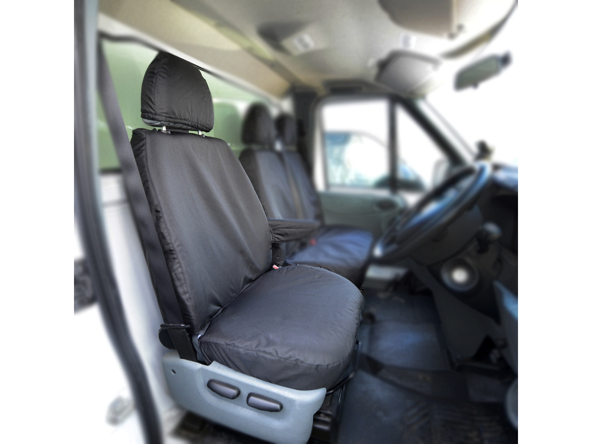 Tailored PU Seat Covers Black for Ford Transit Van (2000-2013)
