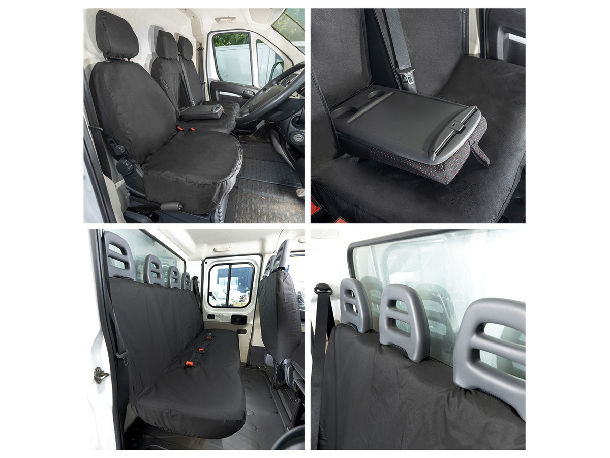 Tailored PU Seat Covers Black or Grey for Vauxhall Movano (2010-ON)