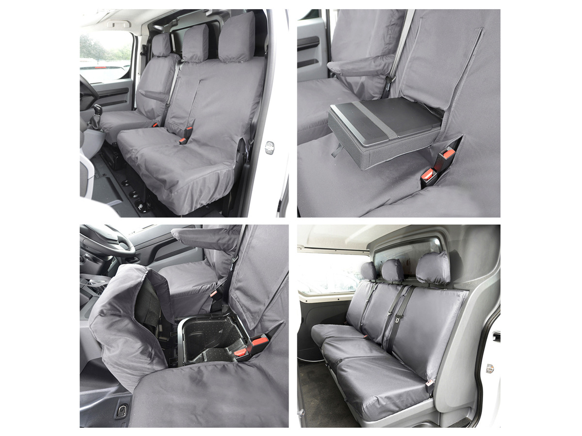 Tailored PU Seat Covers Black or Grey for Vauxhall Vivaro (2019-ON)