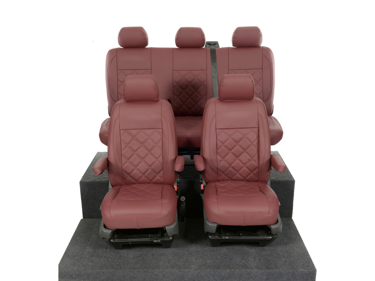 VW Transporter T5/T5.1 Kombi (2003-2015) Tailored Leatherette Seat Covers - Red