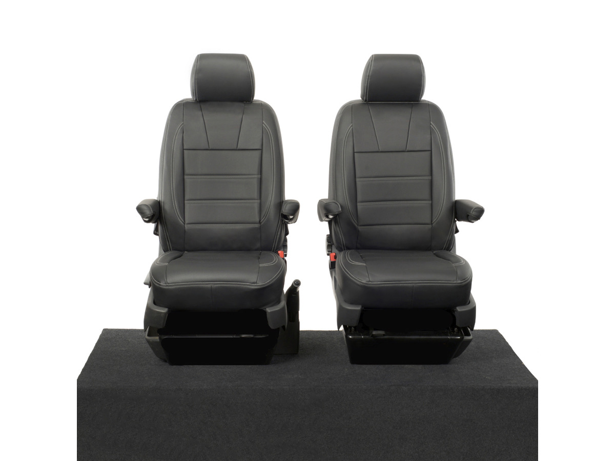 VW Transporter T5/T5.1 Shuttle (2003-2015) Tailored Leatherette Seat Covers - Black