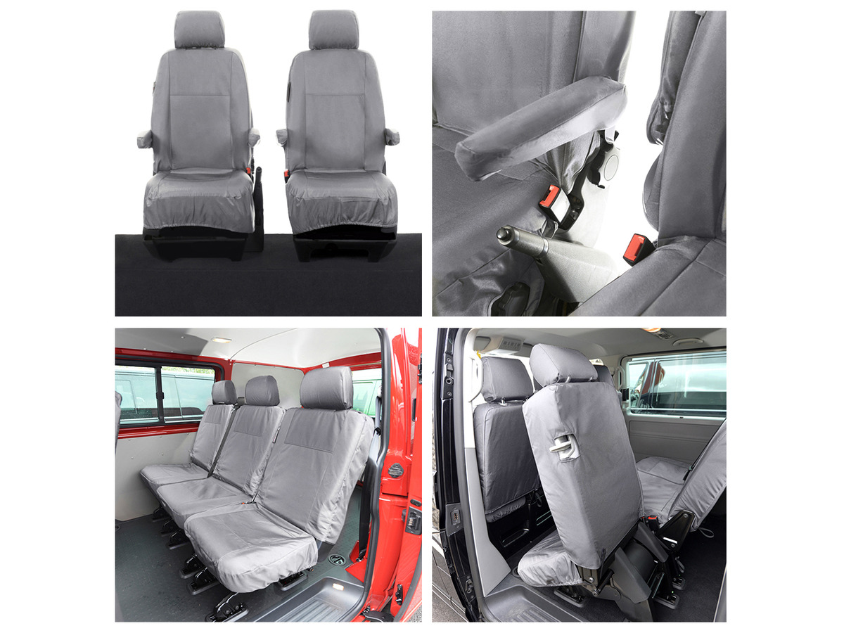 Tailored PU Seat Covers Grey for Volkswagen (VW) Transporter T6/T6.1 (2015-ON)