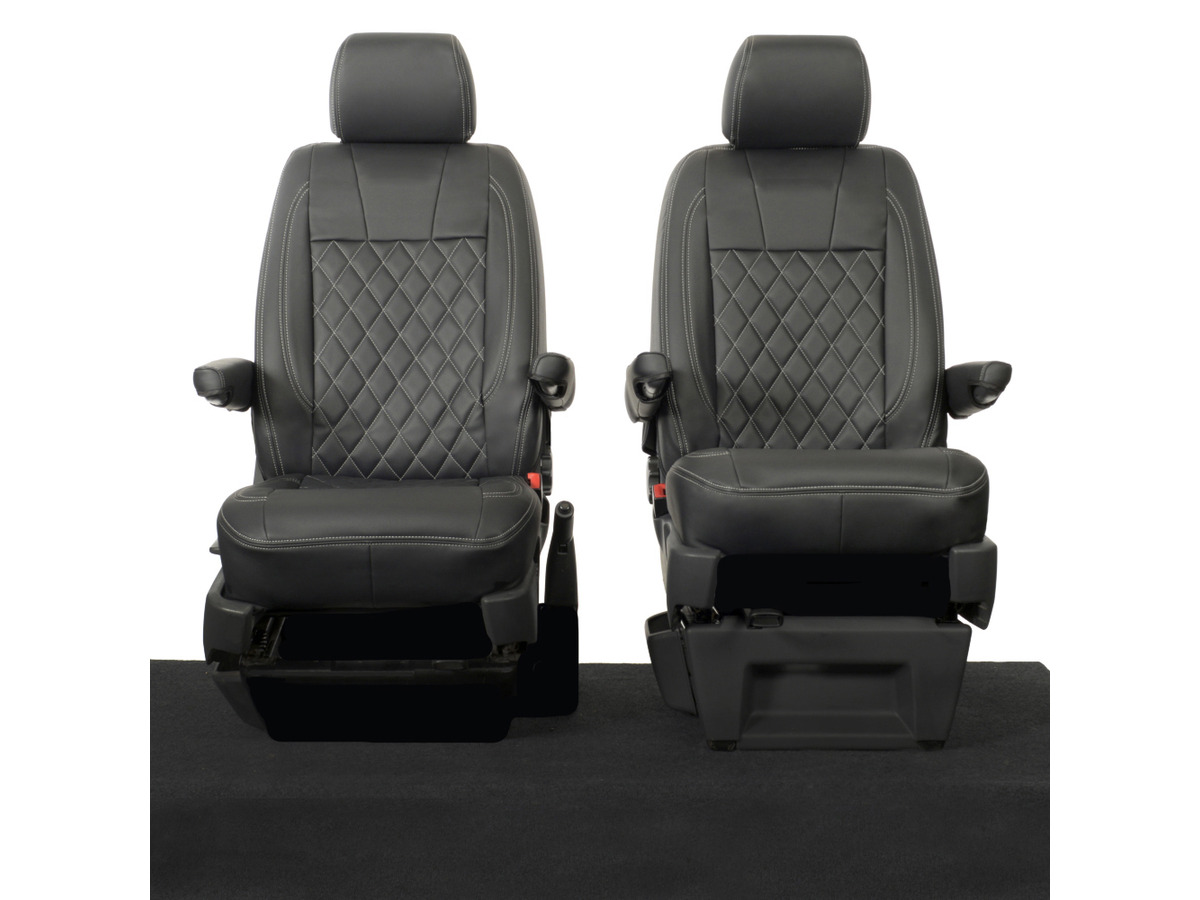 VW Transporter T6/T6.1 Shuttle (2015-ON) Tailored Leatherette Seat Covers - Black